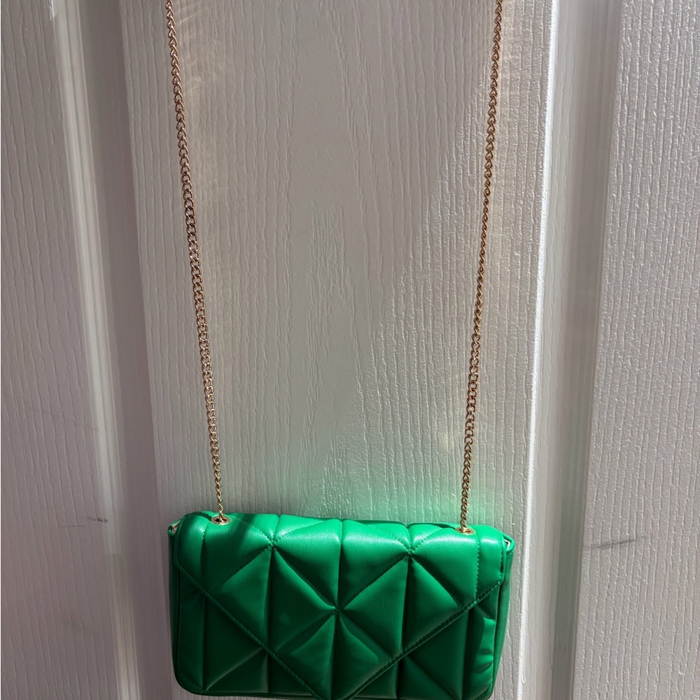 H&M Green Quilted Crossbody Bag
